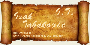 Isak Tabaković vizit kartica
